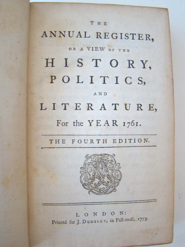 THE ANNUAL REGISTER for the Year 1761 — image 2